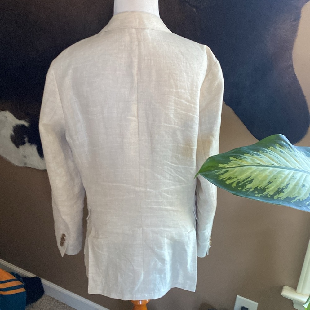 J.Crew Factory Men's Tan Linen Two-Button Sportcoat - Picture 9 of 11